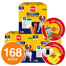 168 Pedigree Dentastix Medium Igiene Orale del Cane - 3x56 + 30 Medium OMAGGIO