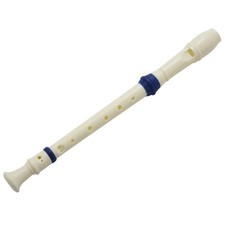 Gli studenti di plastica 8 fori Soprano Recorder Flute Beige  con  Bastone S2F3