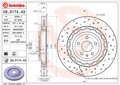 Disco freno anteriore - , brembo