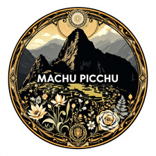 Machu Picchu Art Nouveau Gold