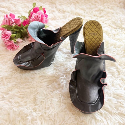 Fendi frill mules pelle - mules, in