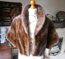 Favolosa pelliccia di visone vintage lucido MOGANO BOLERO, pelli orizzontali, come nuova!