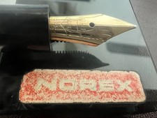 🔴 NOREX penna stilografica stiloforo pennino ORO 14 KT M scrivania supporto