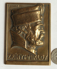 1954 Miklós Zrínyi capo militare ungherese,statesman targa bronzo di Valko