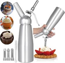 Sifone Panna Montata 500ml Professionale, 3 Ugelli in Acciaio Inox e OMAGGIO