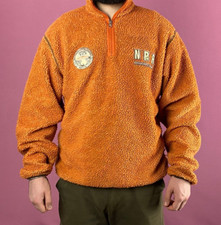 Giacca pile sherpa uomo Napapijri Geographic vintage anni 90 quarto zip - XXL