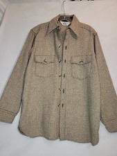Giacca camicia lana marrone a