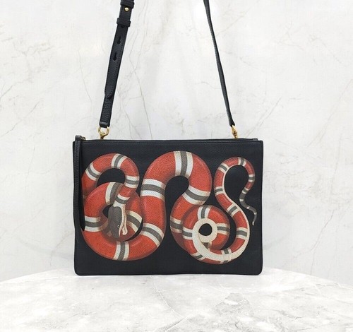 Gucci snake leather clutch - snake,