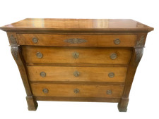 Antico cassettone Impero in noce fregi dorati epoca XIX secolo