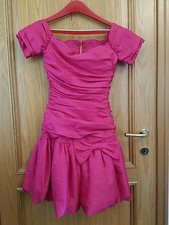 abito sartoriale da ballo donna ragazza debuttanti fucsia fiocco crepe tg 42