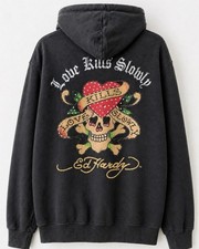 Hardy hoodie zip noir y2k - hoodie,