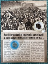 Raro Inserto  INNOCENTI LAMBRETTA-1 Raduno Lambretta-Mas a NAPOLI del 1954