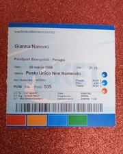 Biglietto Concerto Gianna Nannini - Palasport Evangelisti Perugia - 2008. Billet