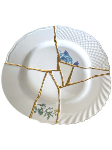 Piatto seletti kintsugi - piatto, nuovo