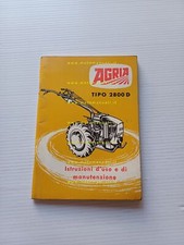 Agria motozappa 2800 D manuale uso originale ITALIANO