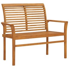 Panca da Giardino 112 cm Legno Massello Teak Rustica Panchina Esterni vidaXL