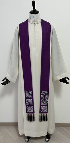 Stola viola lurex con - , croce