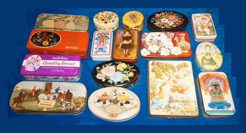Lotto scatole latta caramelle - scatole,
