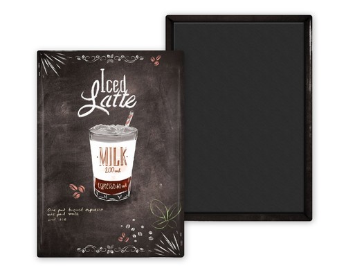 Cafe iced latte magnet - cafe,