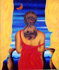 Kino MISTRAL "Notte sul Lago" -Litografia retouchè oro cm.56x50+COA