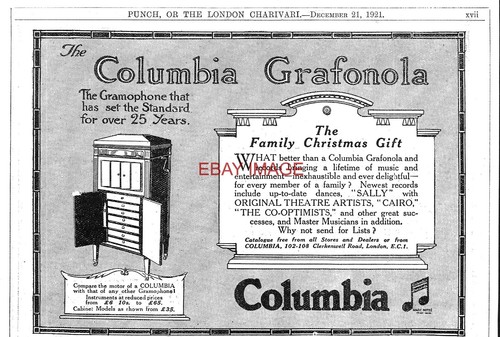 1921 advert columbia grafonola - 1921,