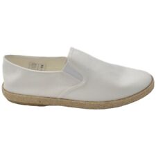 Espadrillas uomo scarpe da barca in tessuto bianco con fondo interno memory e su