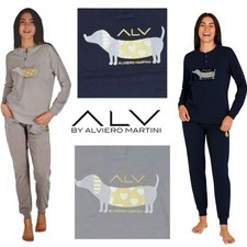Pigiama donna invernale in caldo cotone manica lunga ALV by Alviero Martini