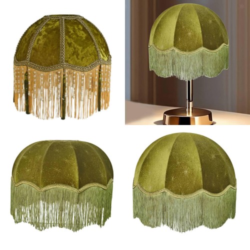 Paralume velluto con nappe - velluto,