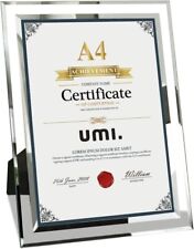 Cornice in Vetro 25x35 cm con Dettagli Specchio per Foto, Laurea e Attestati A4