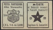ITALIA 1944 - CLN - Posta Partigiana Alto Varesotto Luino - MNG  1 Lira #S#KEC
