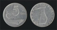 5 LIRE 1968 DELFINO E TIMONE -