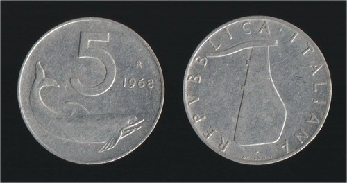 Lire 1968 delfino timone - lire,