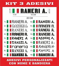 3 ADESIVI NOME + BANDIERA