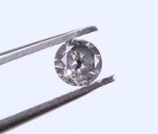 0,58 ct 4,93 mm sale e pepe grigio naturale tondo taglio brillante diamante s...