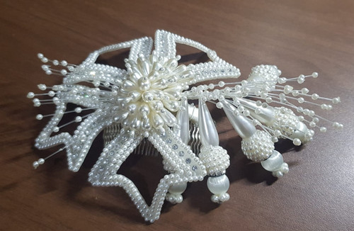 Pettine capelli sposa - , perlato