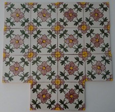 14 PIASTRELLE AZULEJOS VINTAGE CERAMICA SANT'ANNA LISBONA DIPINTE A MANO