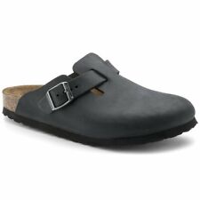 BIRKENSTOCK Ciabatte zoccoli BOSTON 059463 vera pelle Oiled Leather BLACK NERO