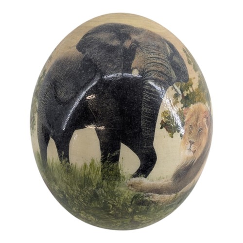 Decoupage ostrich egg - ostrich,