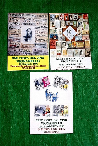 Tre cartoline vignanello - tre,