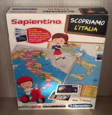 SAPIENTINO CLEMENTONI SCOPRIAMO L'ITALIA 2 PUZZLE + CARTE USATO OTTIMO STATO