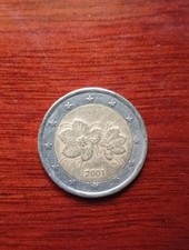 moneta 2 euro rara Del 2001 Finlandia FIORI DI LAMPONI Circolata