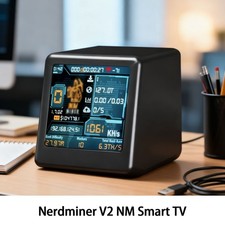 1060KH/s NerdMiner V2 ESP32 BTC Solo Miner Crypto Lottery Miner Orologio