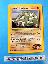 Lotto Carte Pokemon Brock’s Rhyhorn 22/132 Gym Heroses Raro Eng NM