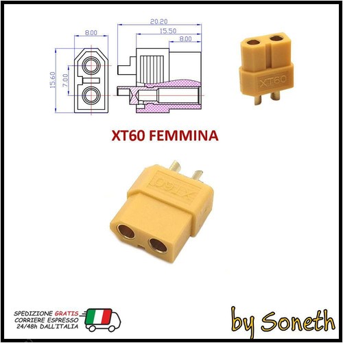Connettore femmina xt60 per - femmina,