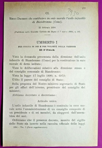 Biandronno regio decreto - biandronno,