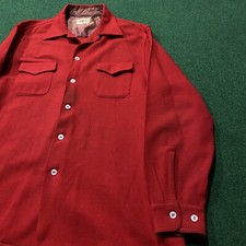 Camicia vintage anni 50 Chippewa lana colletto ad anello uomo XL rossa 60S Wisconsin made in USA