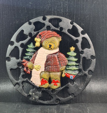 sottopentola rotondo materiale ghisa decoro orso cm ø 17