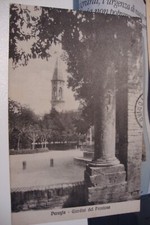cartolina 1934 Perugia  giardini del frontone affrancata centenario francescano