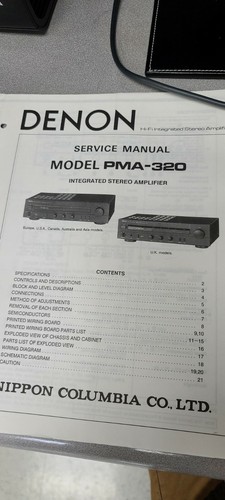 Denon model pma 320 - manuale, di