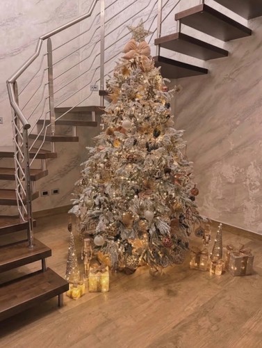 Albero natale innevato - natale,